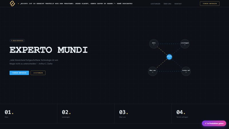 Theme Beam Network &mdash; Animierte Verbindungslinien f&uuml;r Tech-Unternehmen