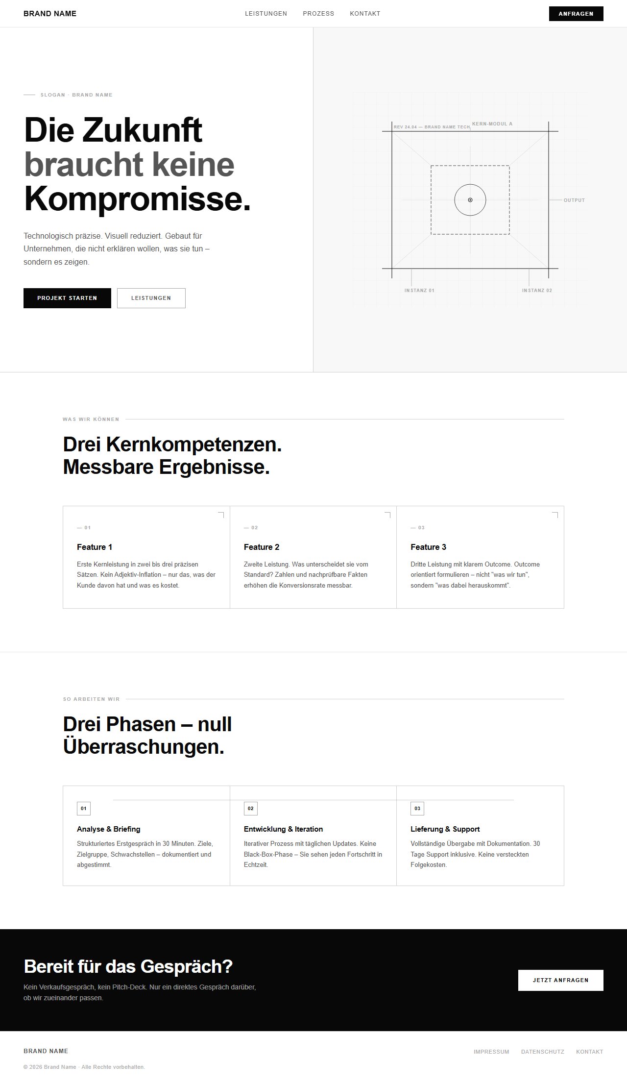 Theme Futuristic Minimal &mdash; Reduzierte Sci-Fi-&Auml;sthetik f&uuml;r Innovation