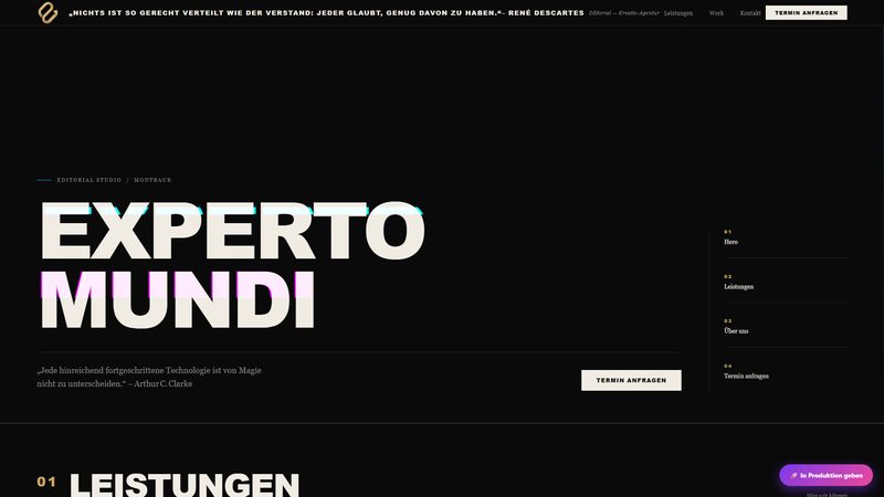 Theme Glitch Editorial &mdash; Cyberpunk-Typografie f&uuml;r Bold Brands